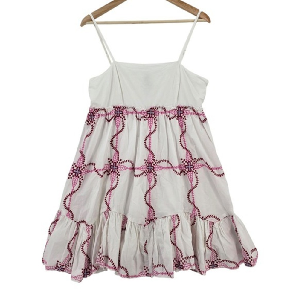 Anthropologie M Embroidered Sleeveless Babydoll Mini Dress NWT Small Flaw - Picture 3 of 16